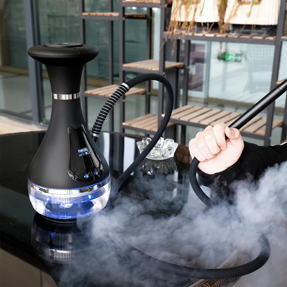 Electrical Shisha Hookah Set 2025 Luxury Electric Portable Stainless Steel Acrylic Hookah High Quality Shisha With LED Display