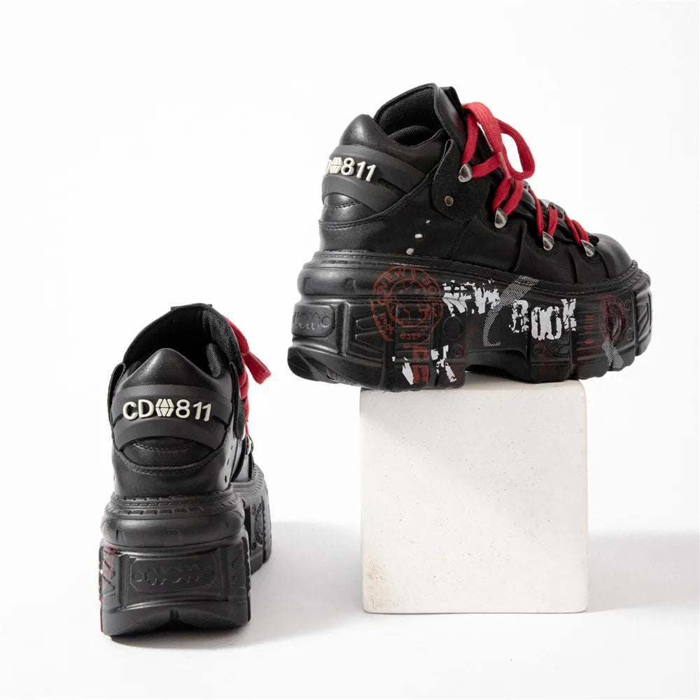 Women’s Gothic Graffiti Chunky Platform Sneakers