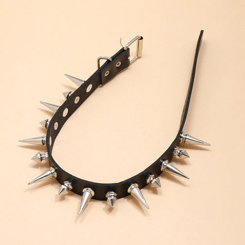 Punk Long Spike Studded Choker
