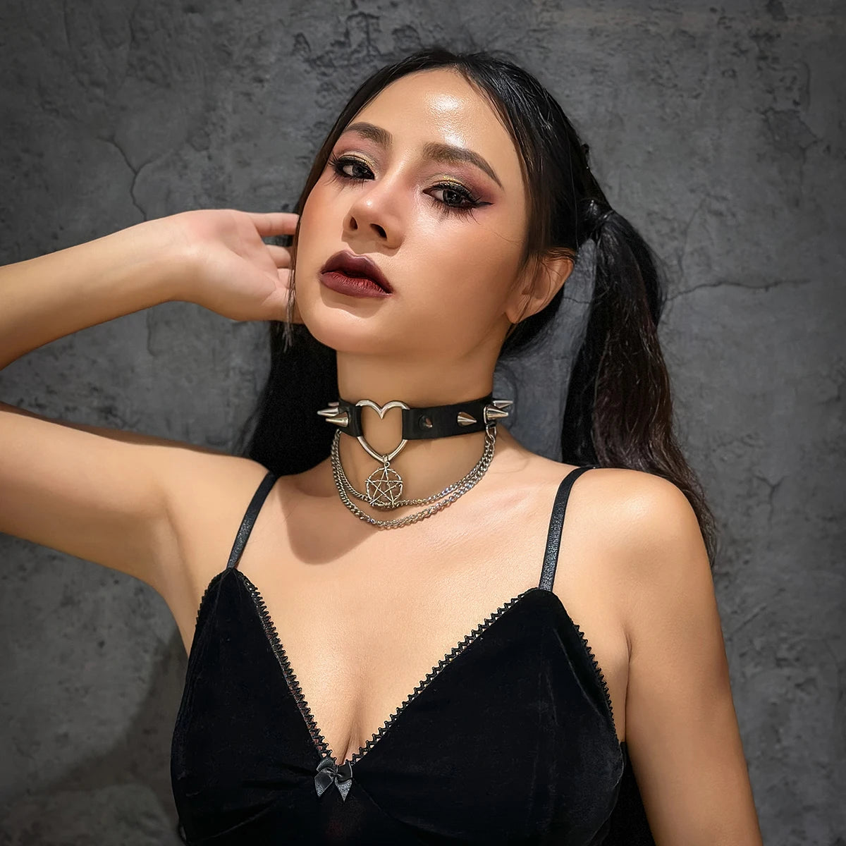 Harajuku Black Leather Choker