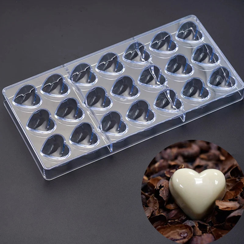 1PC Chocolate Mold for Festival Valentine Day Household Kitchen DIY Baking Tool Plastic Homemade Candies Rose Heart-shaped TMZ