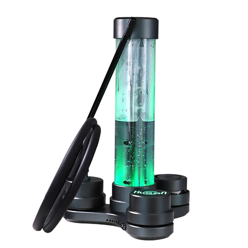 2024 New Fashion Aluminum Alloy Hookah With Colorful Led Light Luxury Smoking Shisha Set