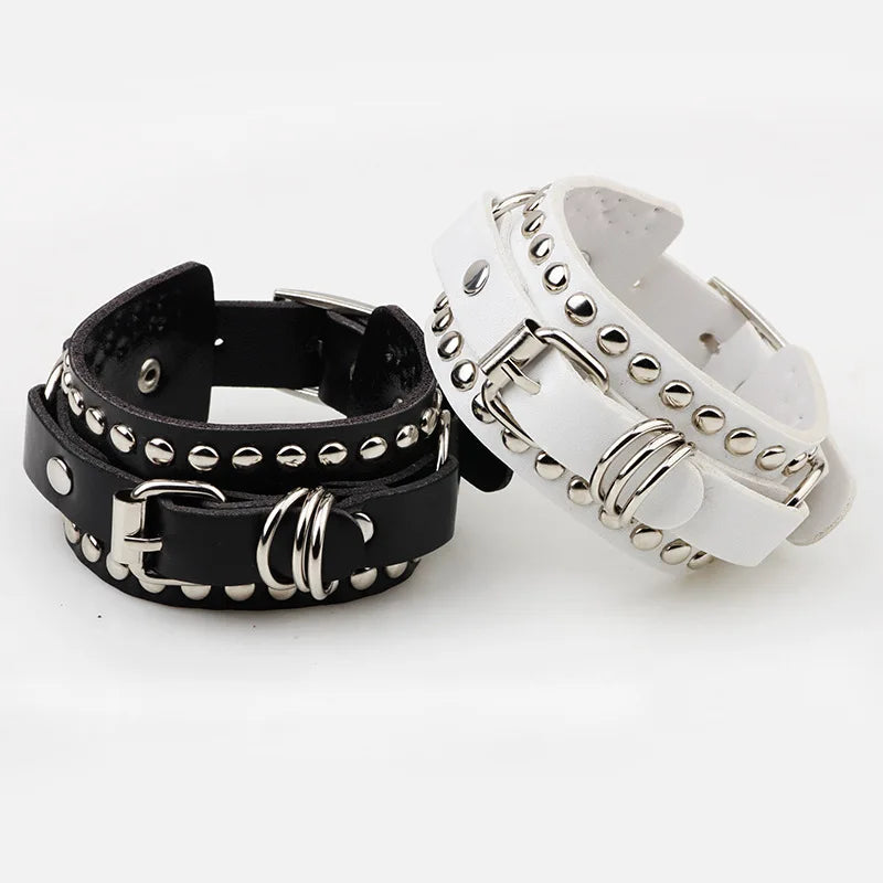 Leather Wristband Bracelet Cuff