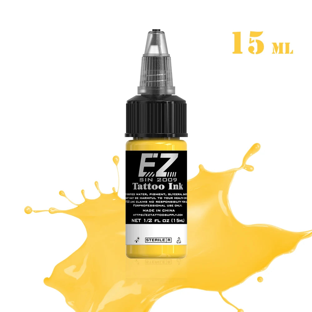 EZ Tattoo INK 25 Colors  1/2 oz 15ml/Bottle Tattoo Inks Pigment Kit for 3D Makeup Beauty Skin Body Art