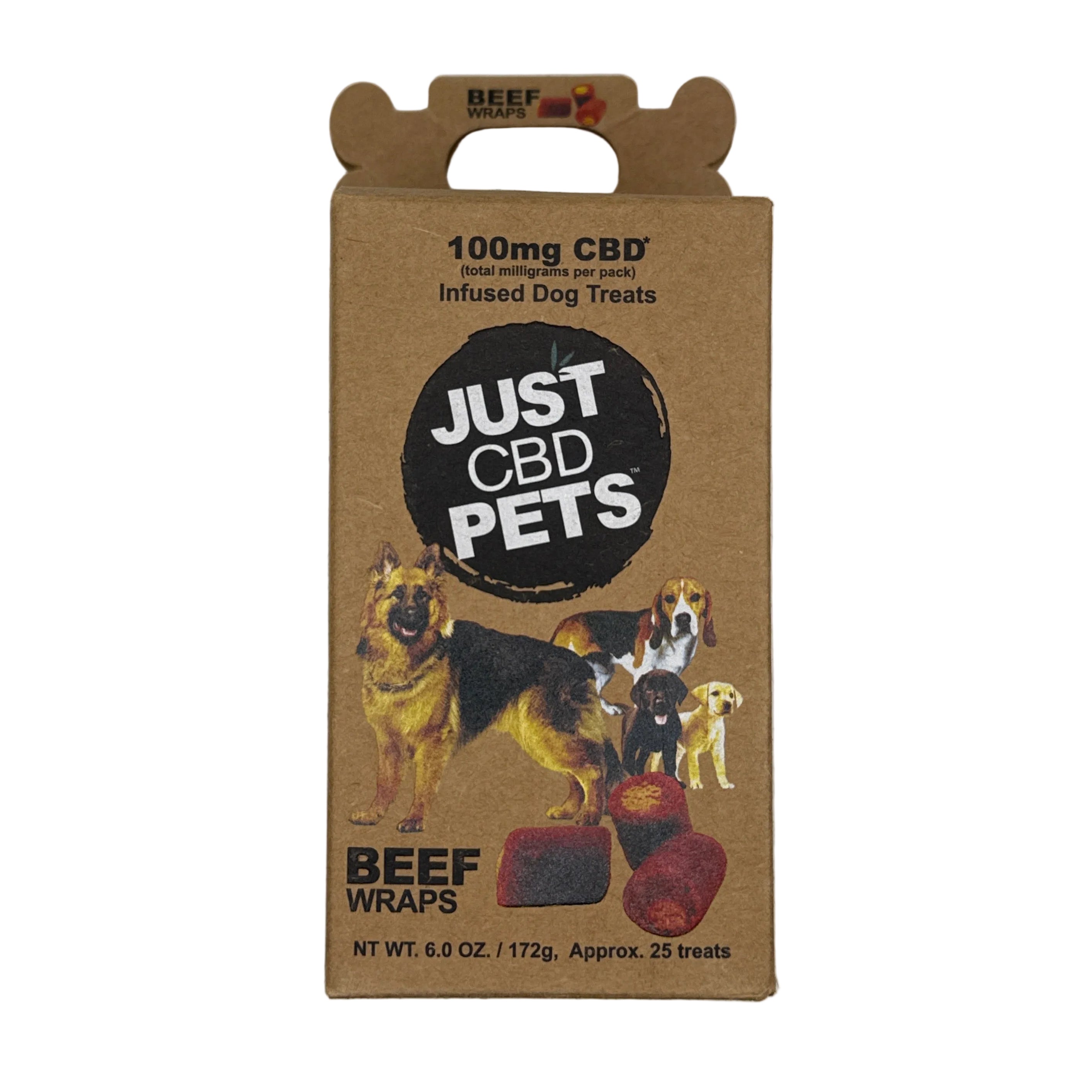 Just CBD 100 MG Dog Treats | Beef Wraps
