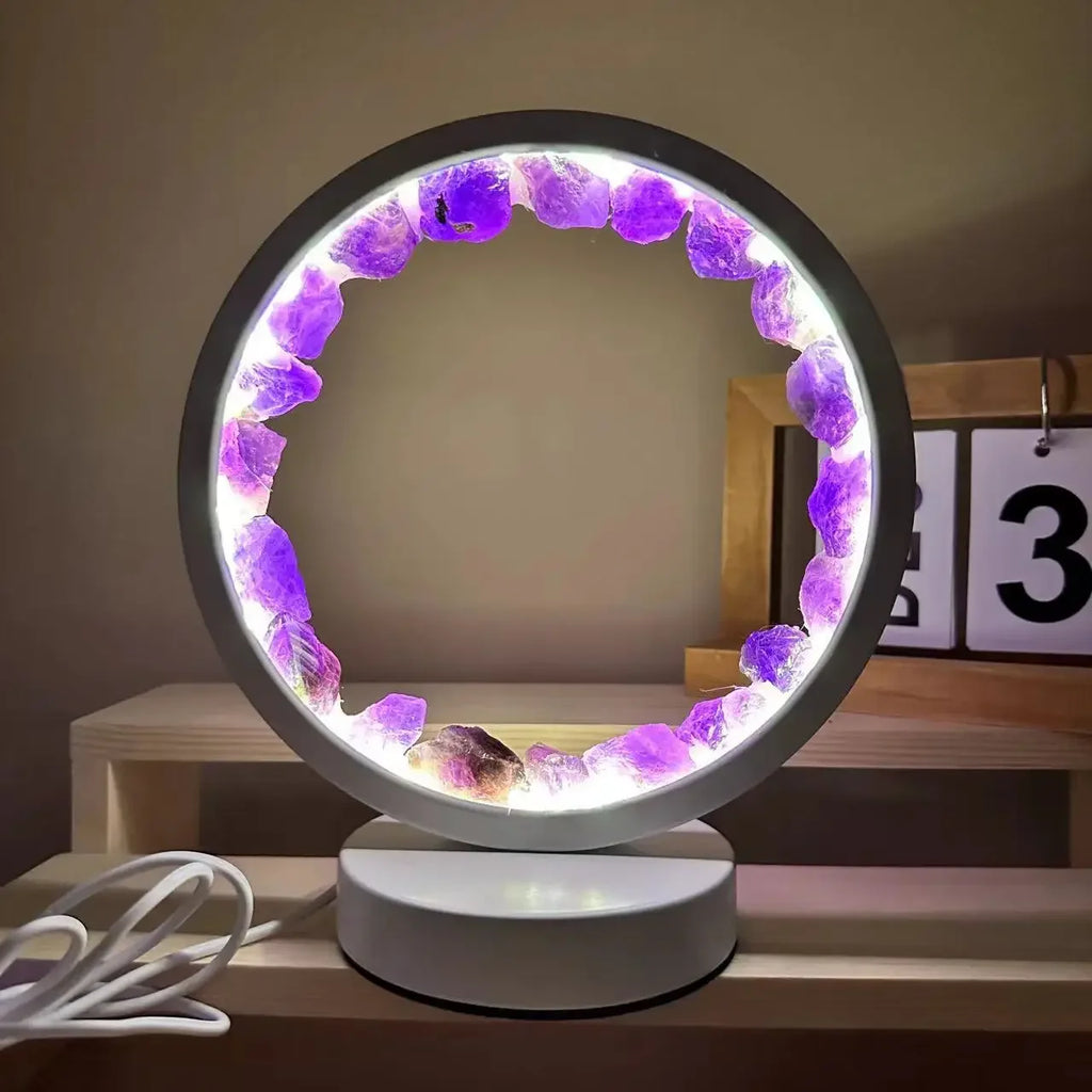Crystal Column Led Night Light Decoration USB Amethyst Healing Stone Obelisk Light Ornament