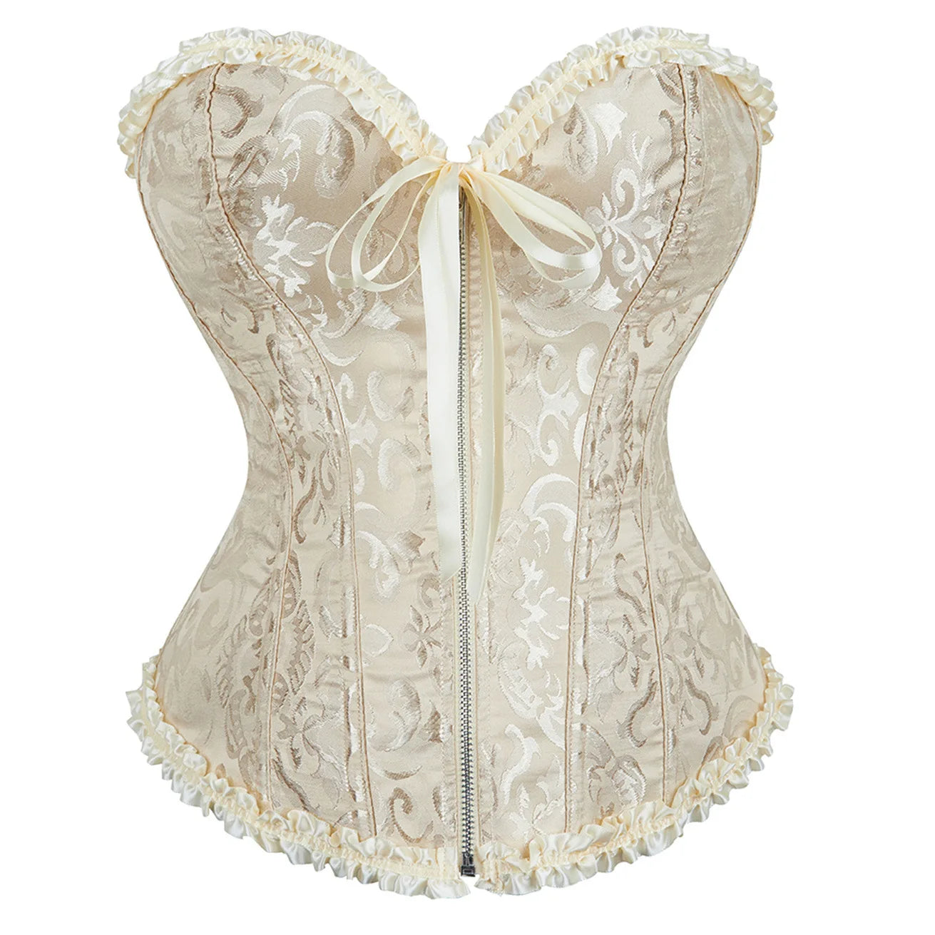 Vintage Gothic Jacquard Overbust Corset