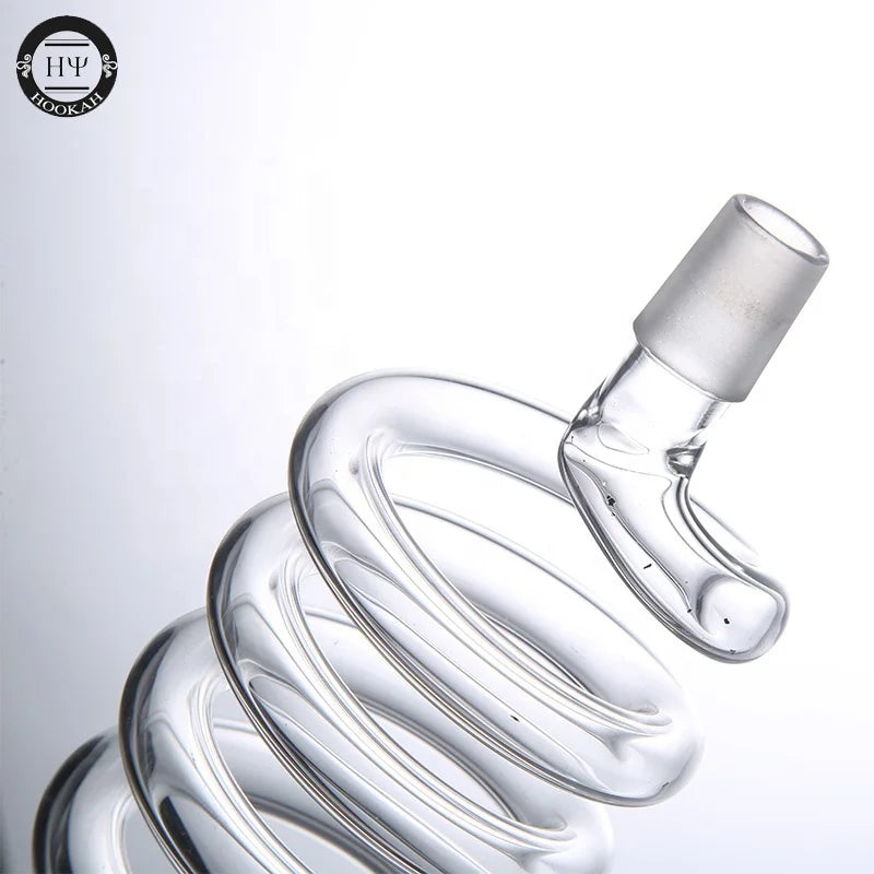 Dia18.8mm 14mm Spring Glass Spiral Part Twirl Glass Hookah Shisha Chicha Accessories Coil Glass Tube for Narguile Connector