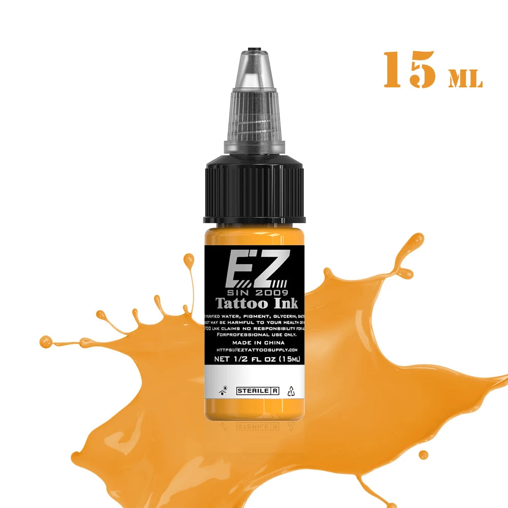 EZ Tattoo INK 25 Colors  1/2 oz 15ml/Bottle Tattoo Inks Pigment Kit for 3D Makeup Beauty Skin Body Art