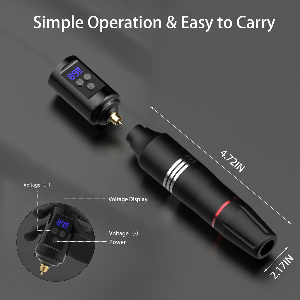 Wireless Rotary Tattoo Machine Set With 10PCS Tattoo Cartridge Needles Ink Permanent Makeup Tools tattoo machine full kit