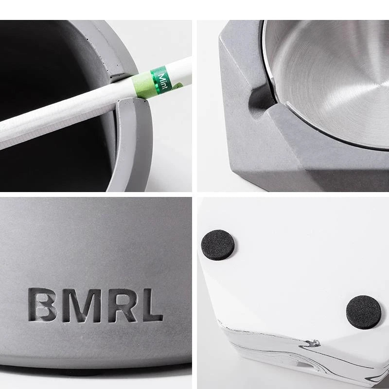 Car Ashtray Cement Drop Resistance Ash Tray Holder Gift for Boyfriend Ashtrays with Lids Decoration