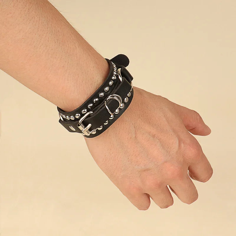Leather Wristband Bracelet Cuff