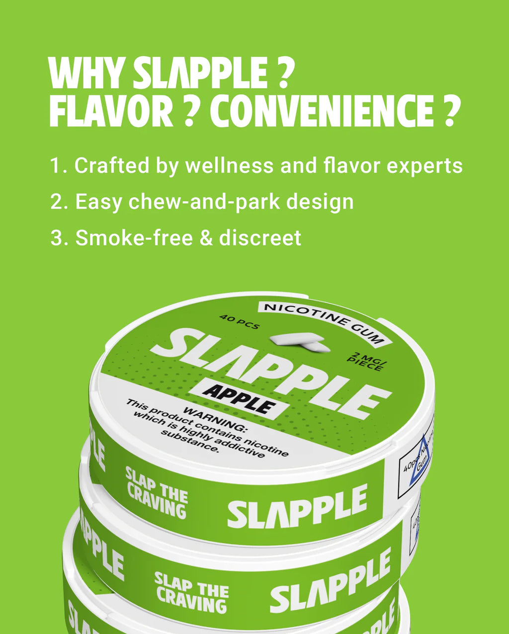 Slapple Nicotine Gum 40ct