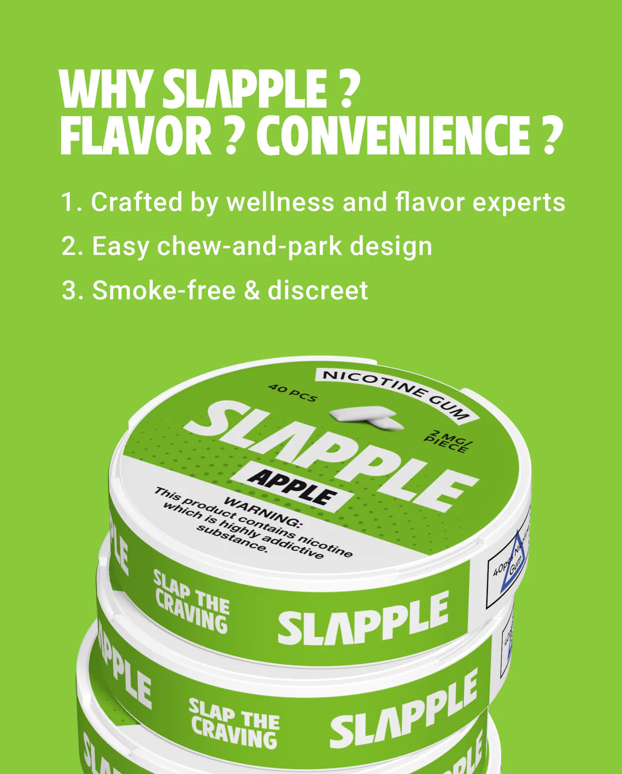 Slapple Nicotine Gum 40ct