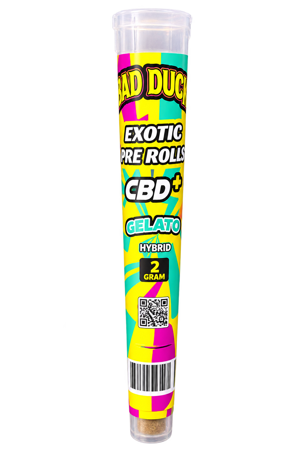 Bad Duck Exotic Pre-Rolls CBD+ Gelato — individual 2g tube
