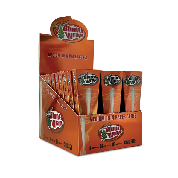 Blunt Wrap King Medium Thin Paper Cones 30-Pack