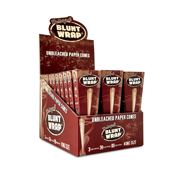 Blunt Wrap King Unbleached Paper Cones 30-Pack