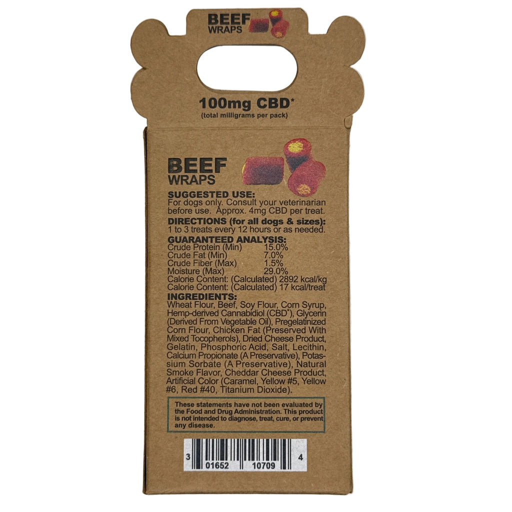 Just CBD 100 MG Dog Treats | Beef Wraps