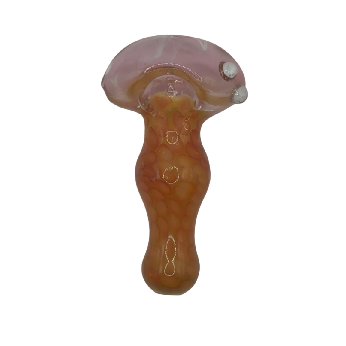 Peachy Shroom Glass Hand Pipe