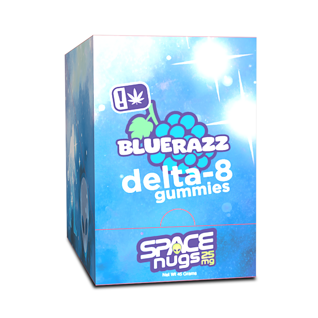 Space Nugs Delta 8 Blue Razz Gummies 250mg – 10 pack