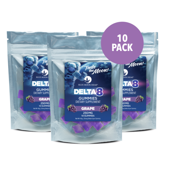 Delta 8 Grape Gummies 250mg – 10 Pack