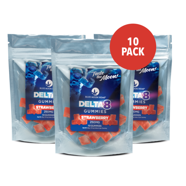 Delta 8 Strawberry Gummies 250mg – 10 Pack
