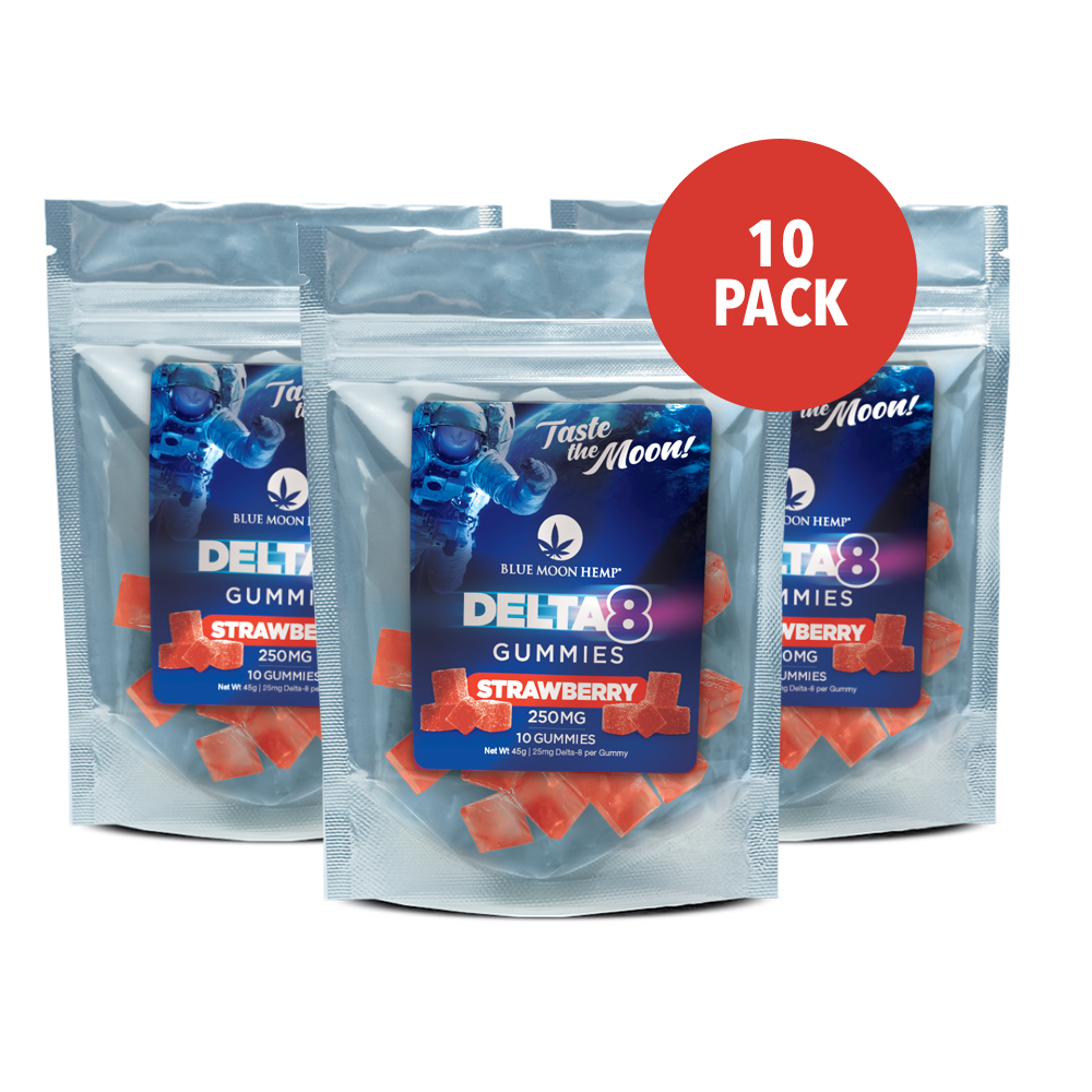 Delta 8 Strawberry Gummies 250mg – 10 Pack