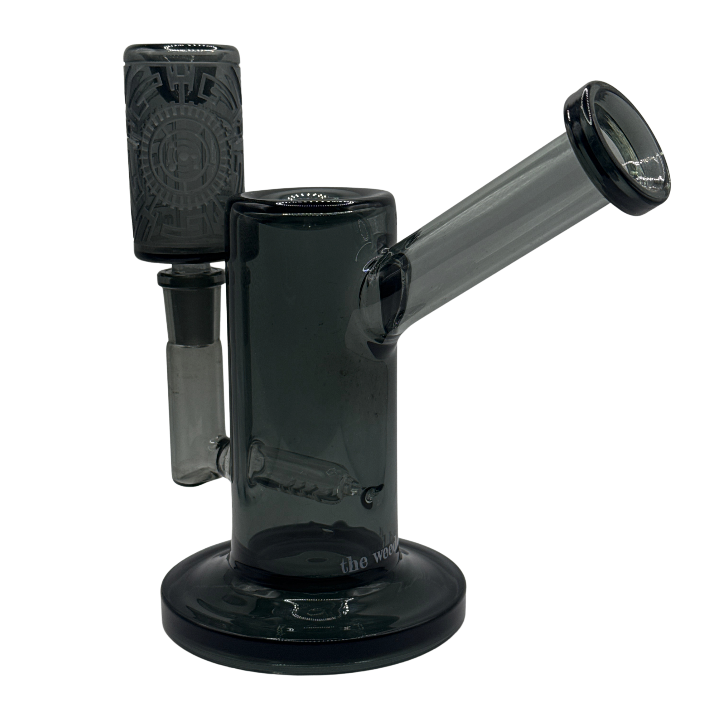 Dark Circuit Glass Water Pipe – Smoke Gray