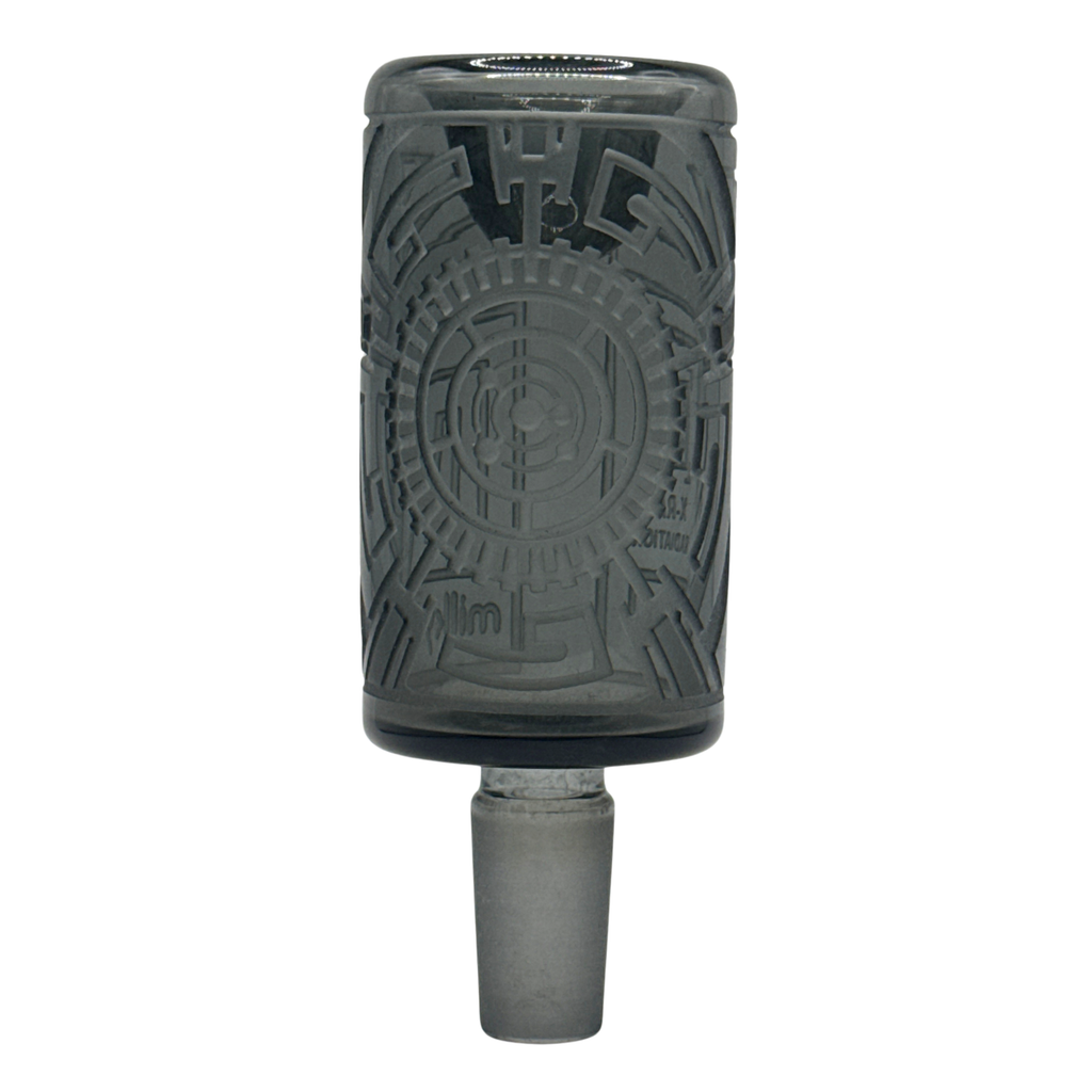 Dark Circuit Glass Water Pipe – Smoke Gray