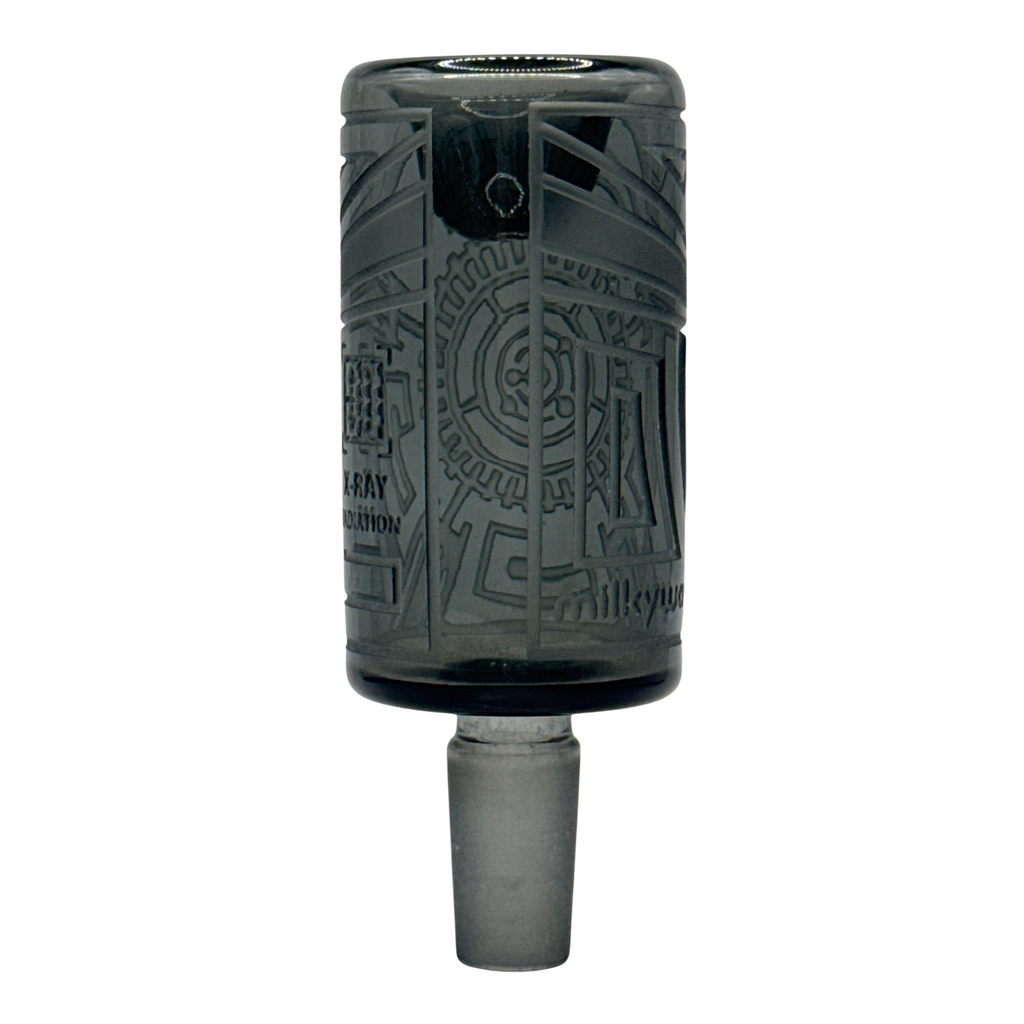 Dark Circuit Glass Water Pipe – Smoke Gray