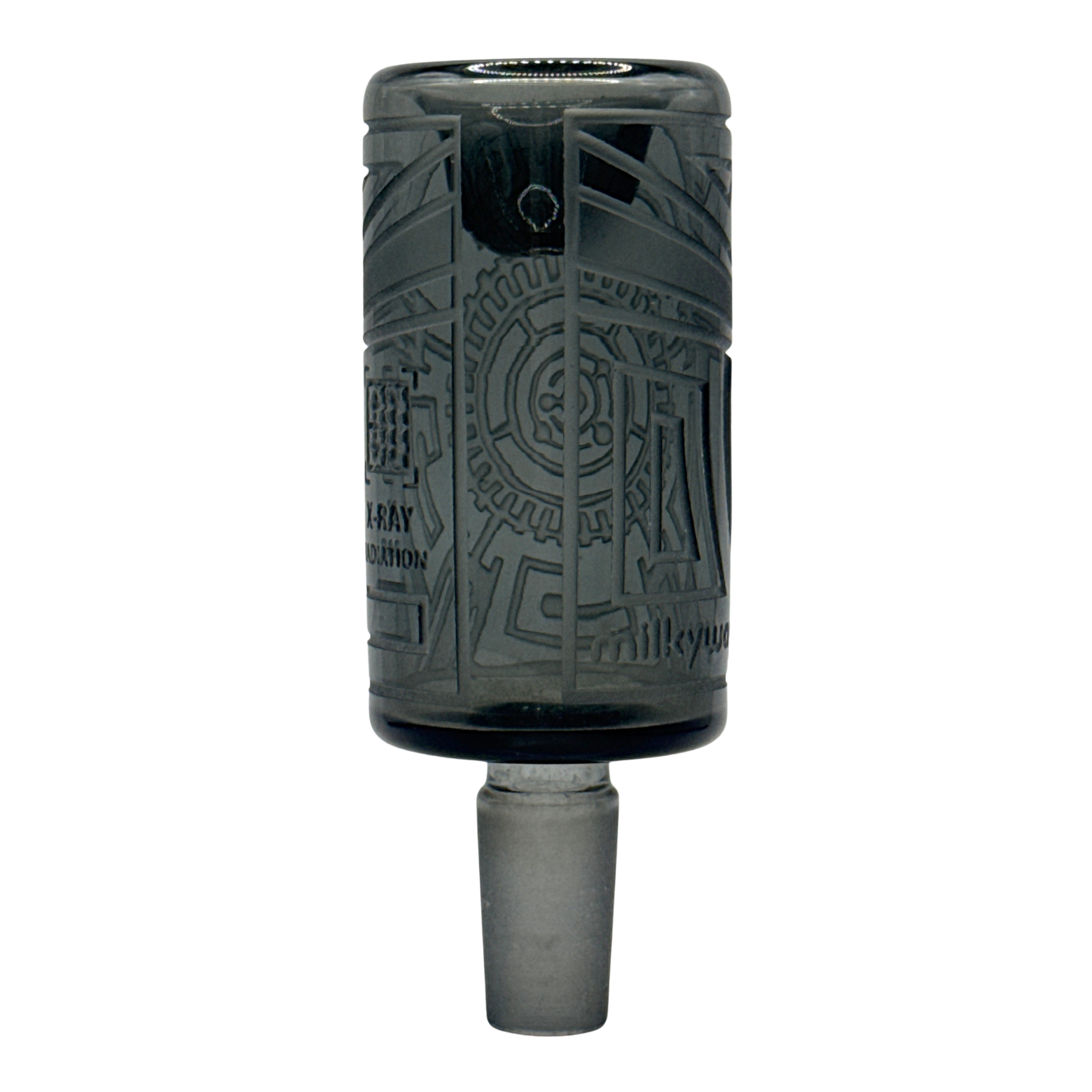 Dark Circuit Glass Water Pipe – Smoke Gray
