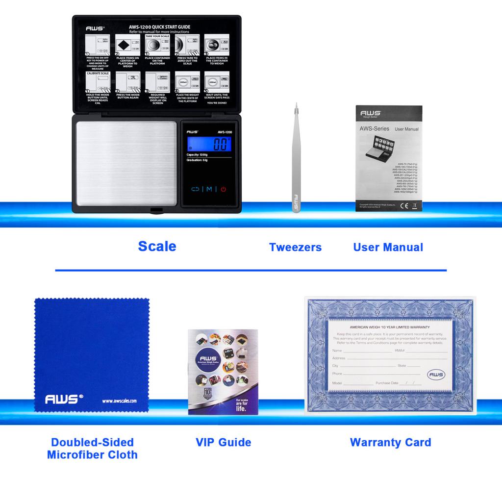 AWS Multi-Purpose Digital Scale – 1200g x 0.1g