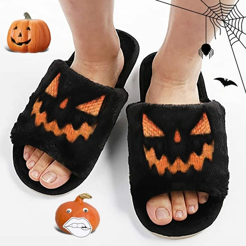Halloween Pumpkin Plush Slippers