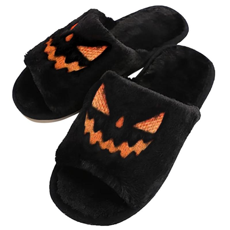Halloween Pumpkin Plush Slippers