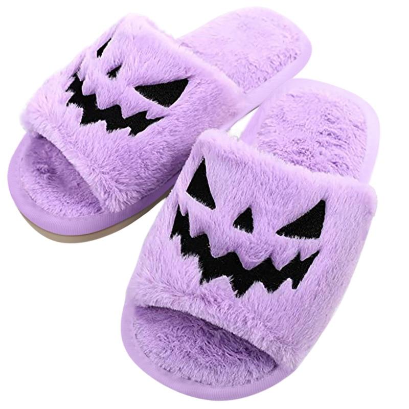 Halloween Pumpkin Plush Slippers