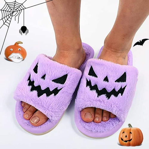 Halloween Pumpkin Plush Slippers