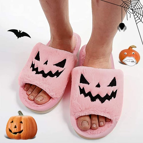 Halloween Pumpkin Plush Slippers