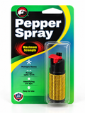 Packaged pepper spray with gold rhinestone cover