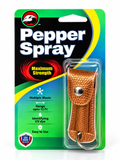 Packaged pepper spray with bronze textured keychain case