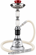 Zebra White and Silver Hookah — White / Silver