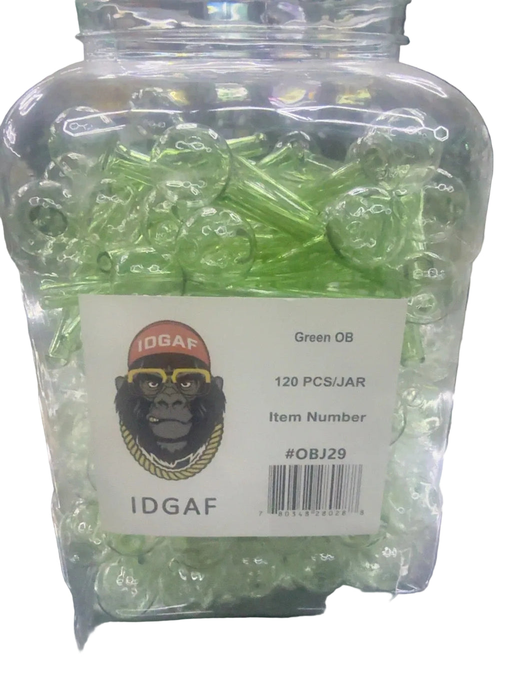 Straight Glass Oil Burner — Green | IDGAF — product/package reference; one piece sold