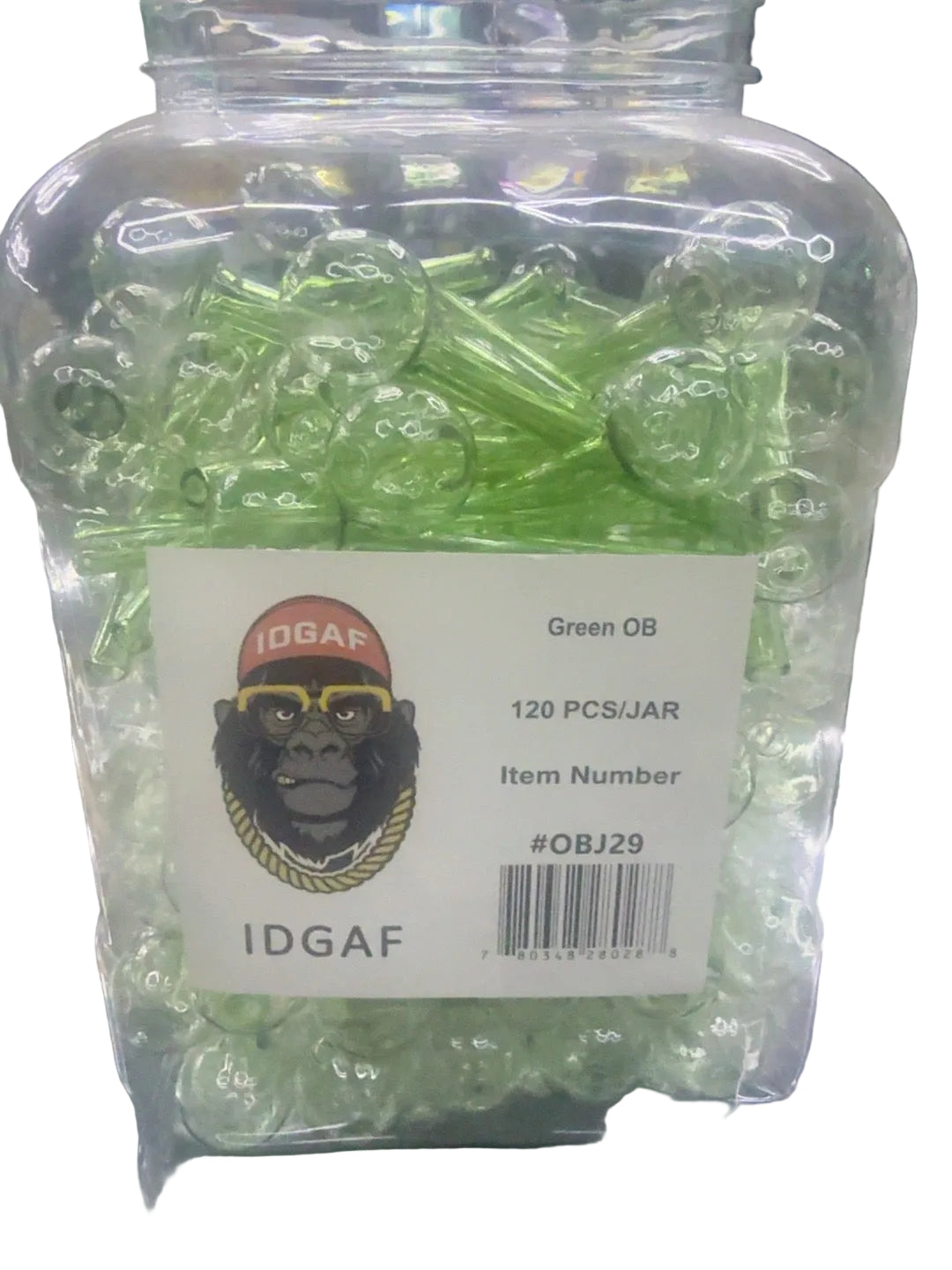 Straight Glass Oil Burner — Green | IDGAF — product/package reference; one piece sold