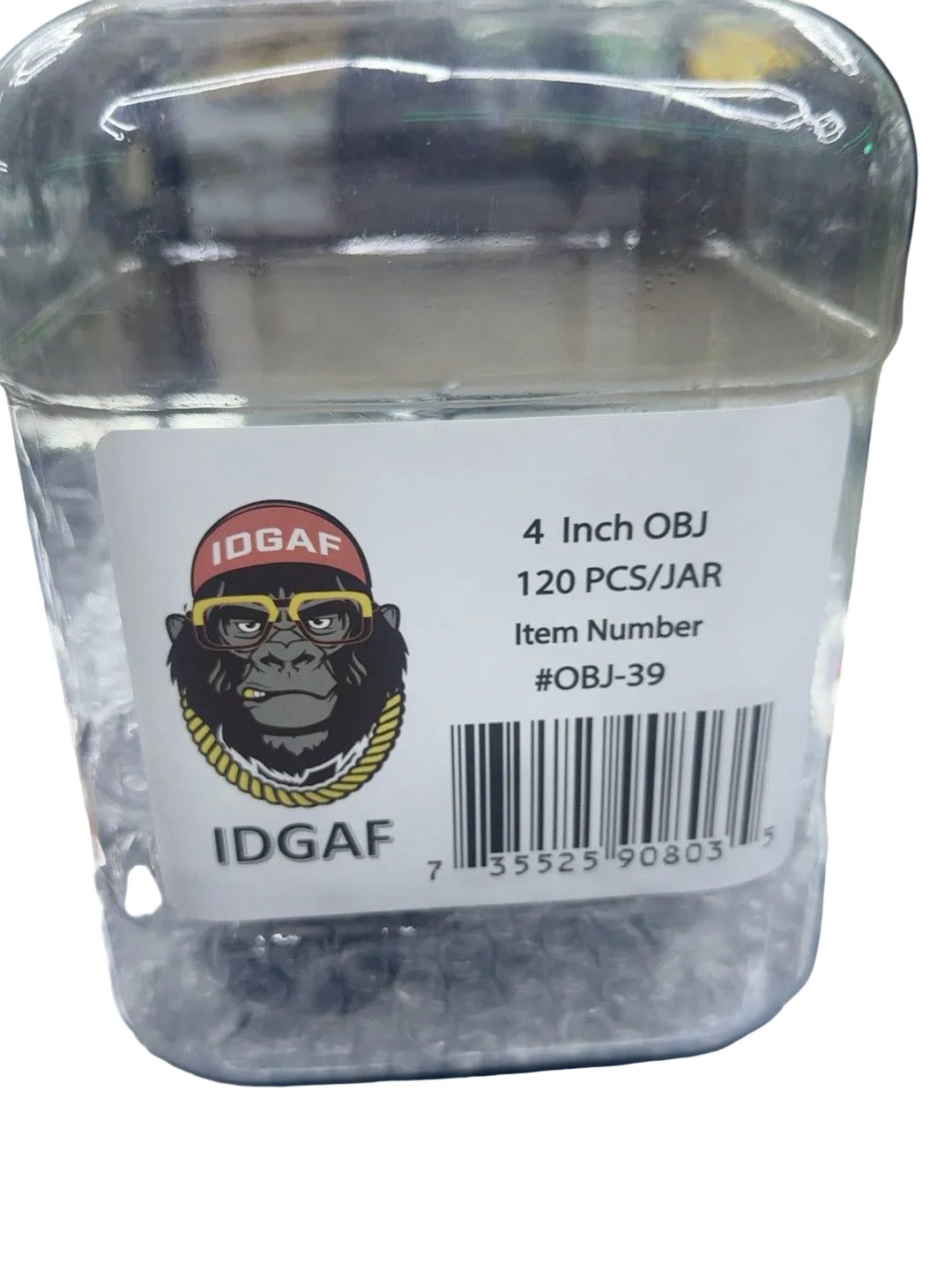 4" Straight Glass Oil Burner — Clear | IDGAF — product/package reference; one piece sold