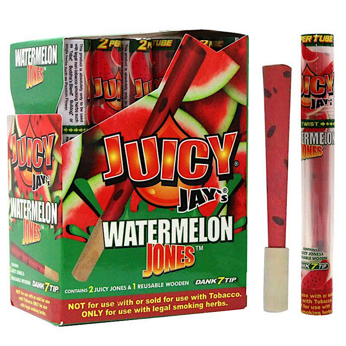 Juicy Jay’s Jones: 2PK Pre-Rolled Cones w. Dank 7 Wooden Tips | 24pc Display