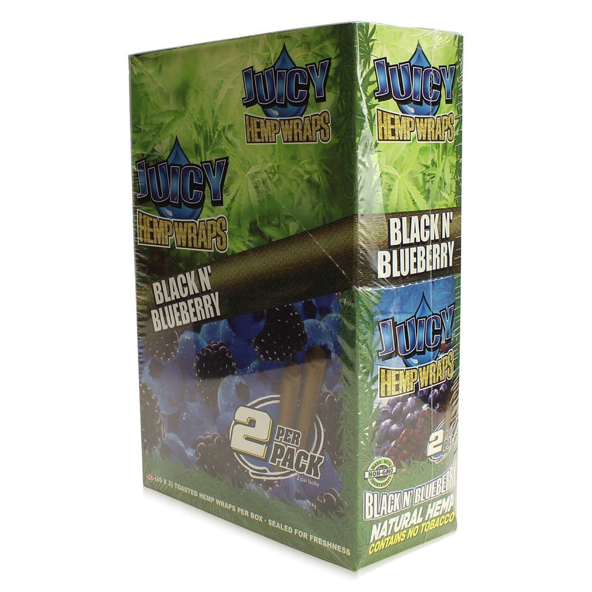 Juicy Jay’s 2PK Natural Hemp Flavored Blunt Wraps | 25pc Display