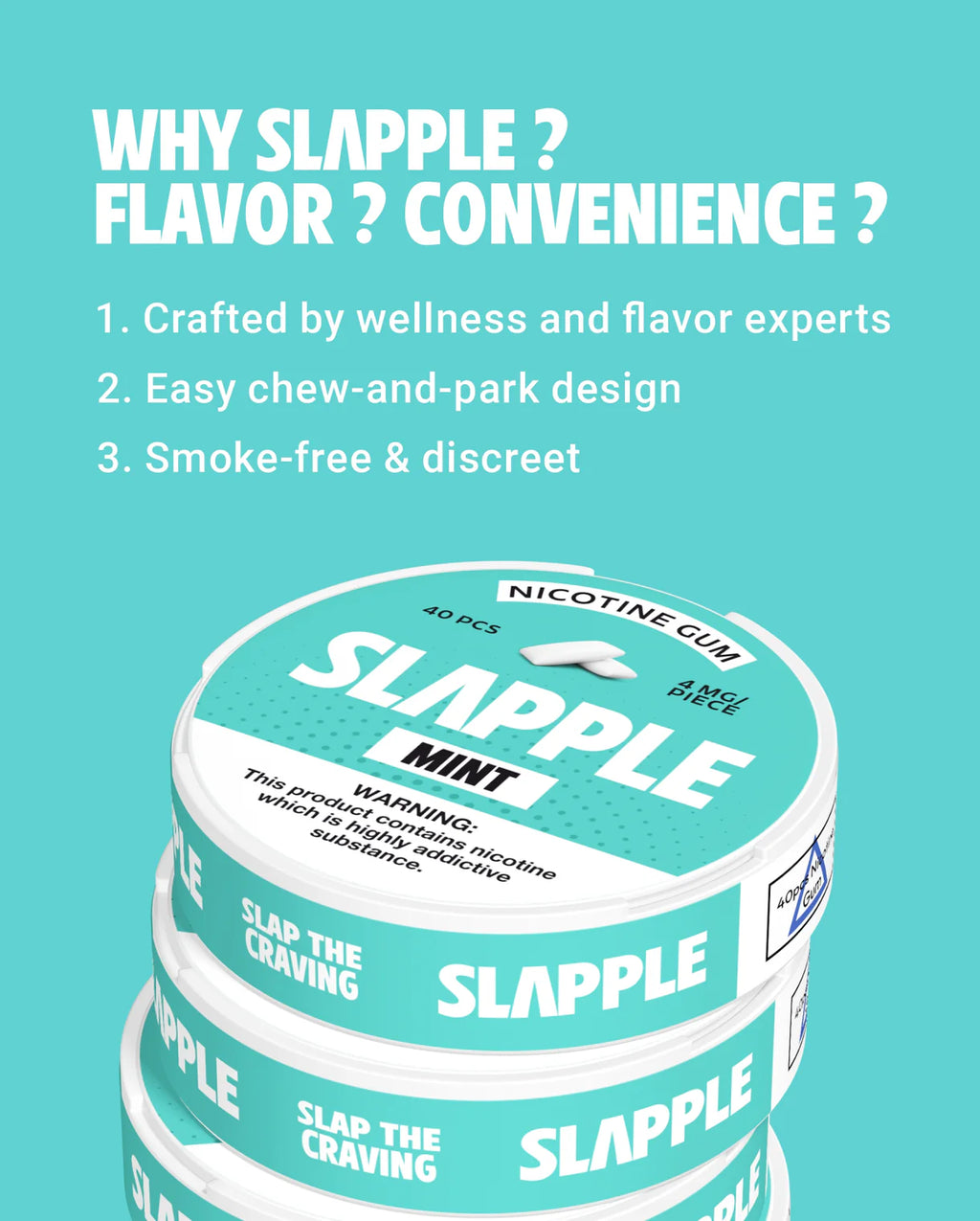Slapple Nicotine Gum 40ct