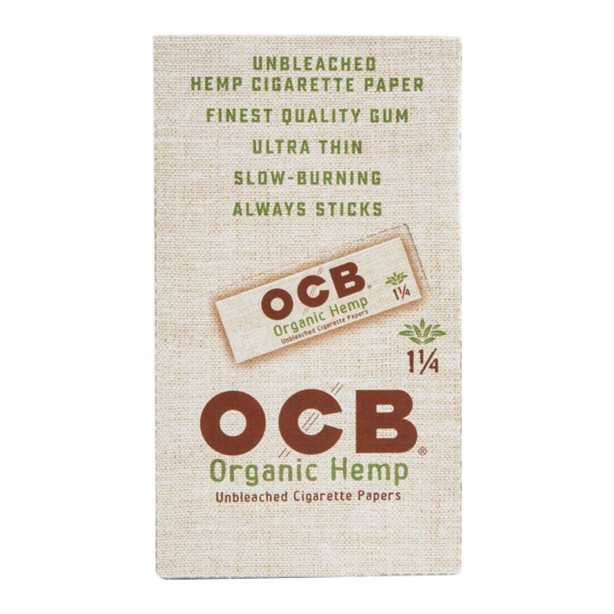OCB 1.25” Unbleached Organic Hemp Rolling Papers | 24pc Display