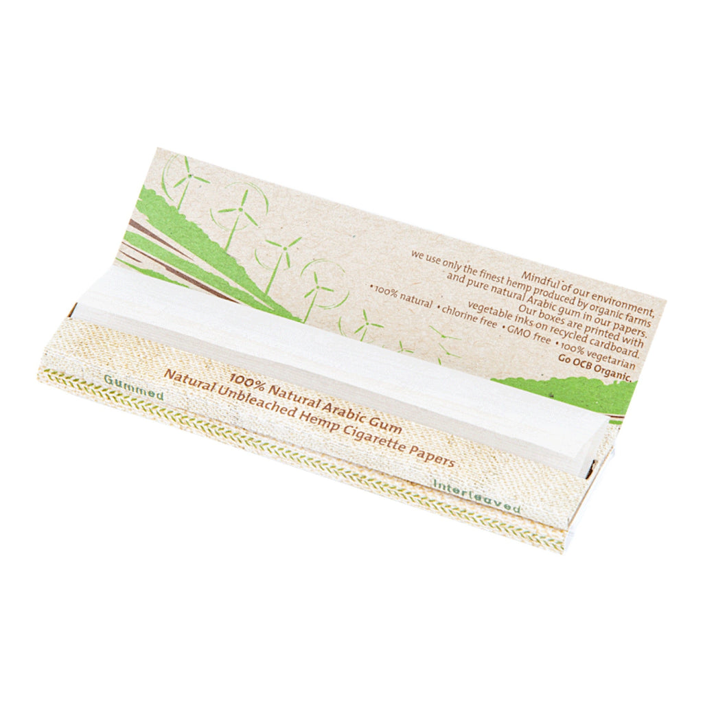 OCB King Slim Unbleached Organic Hemp Rolling Papers | 24pc Display