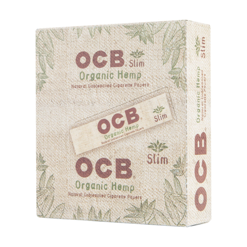 OCB King Slim Unbleached Organic Hemp Rolling Papers | 24pc Display