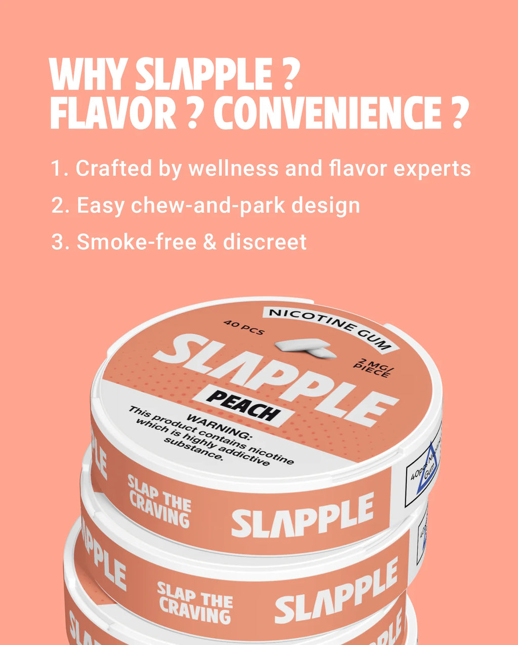 Slapple Nicotine Gum 40ct